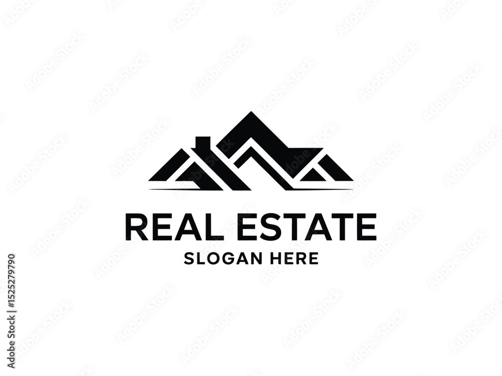 House Silhouette Roof Design in Vector Format on Transparent Background