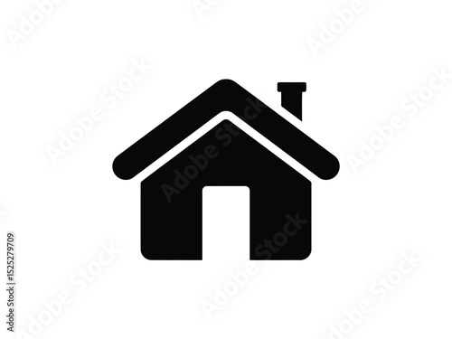 House Icon Isolated on Transparent, Simple Home Symbol, Flat Style Glyph Design
