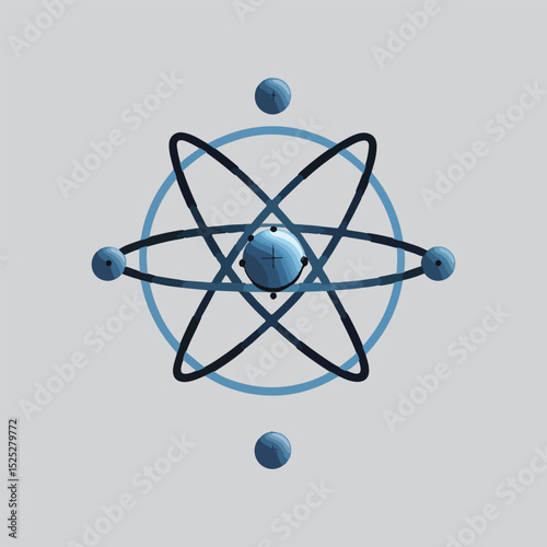 Abstract atom model science technology illustration
