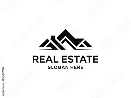 House Silhouette Roof Design in Vector Format on Transparent Background