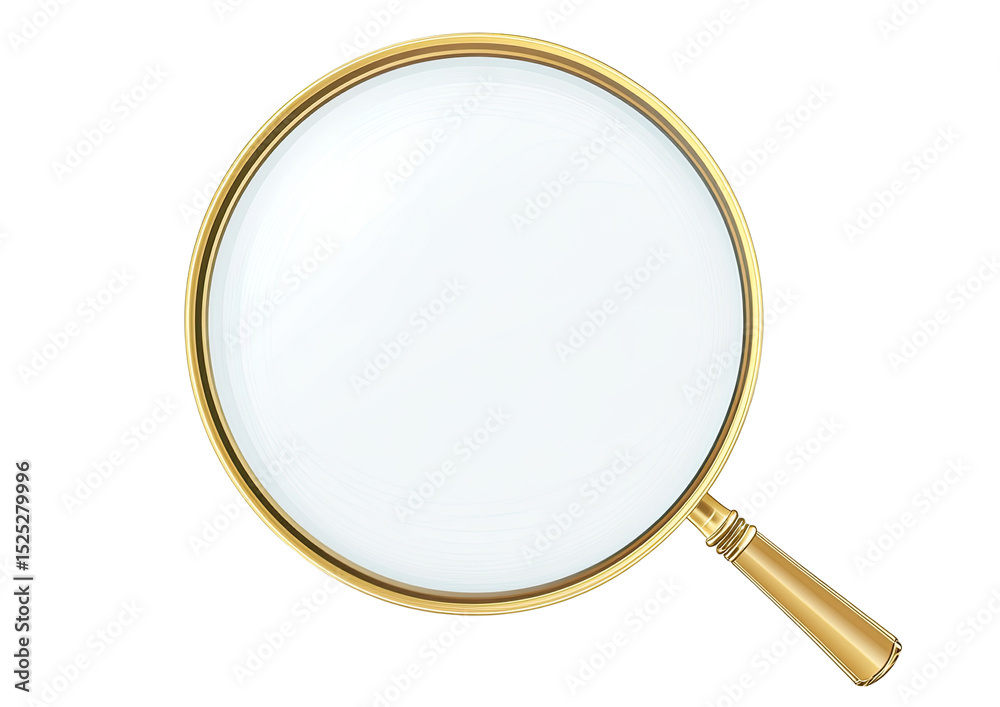 Fototapeta premium Golden magnifying glass