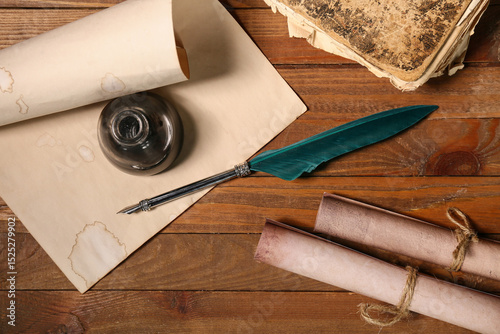 Paper sheet with nib pen, i...