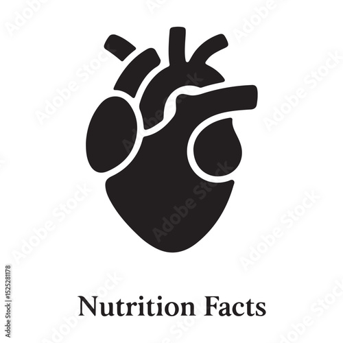 Saturated fat icon. Nutrition facts. Vector black silhouette. with white background