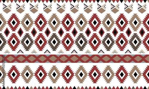 Navajo tribal Green vector seamless pattern. Native American ornament. Ethnic South Western decor style. Boho geometric ornament. pattern. Mexican blanket, rug. Woven carpet illustration	

