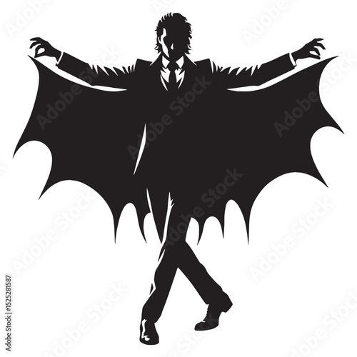 Vector Vampire mythical creature concept - vampire silhouette - vampire vector - silhouette of vampire - night stalker symbol
