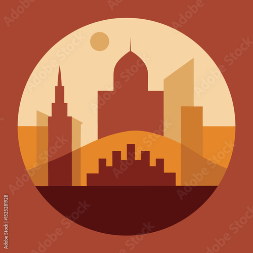 Cityscape Minimalist Geometric Design