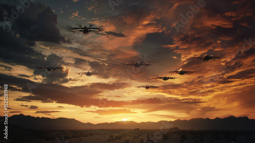 drones in the sky