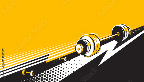 Weight lifting abstract background design. The sports concept
