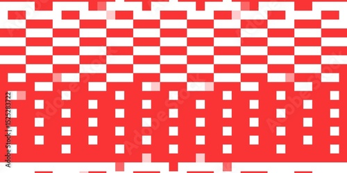 Geometric pixel-style pattern combining horizontal red and white checker stripes with vertical square dot elements. ideal for tech themes, video game visuals, or graphic prints