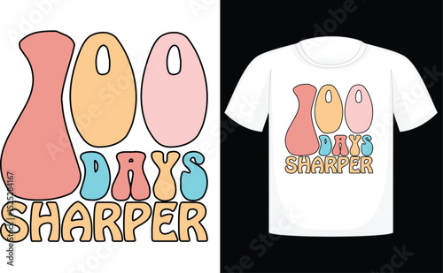 100 days Sharper T-shirt , 4th July T-shirt, T shirt Design, USA School Flag, Vintage, United States, Holiday