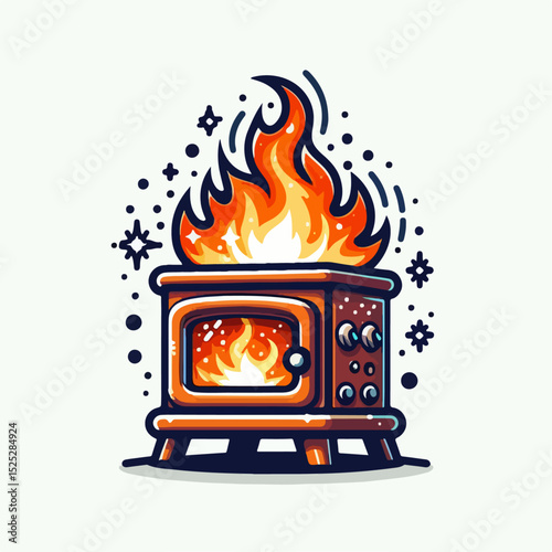 fireplace with fire
