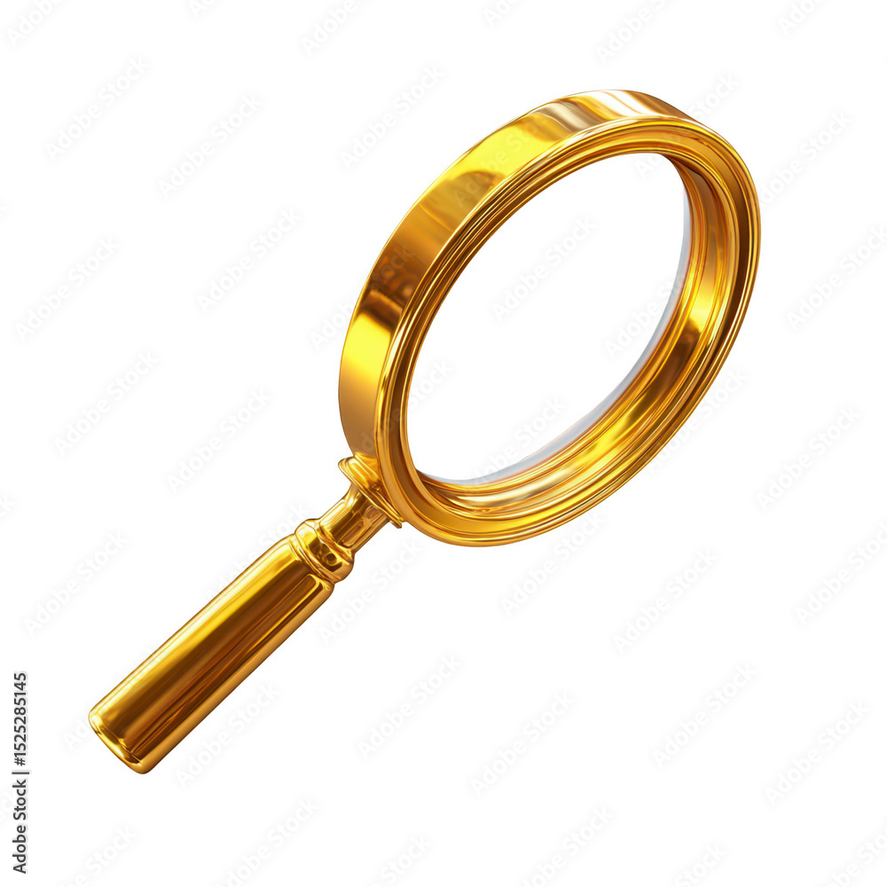 Golden Magnifying Glass Luxury Search Investigation,, isolated on transparent background, perfect cutout, PNG Golden Magnifying Glass Luxury Search Investigation,, isolated on transparent background, perfect cutout, PNG