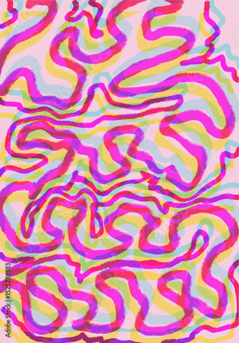 Psychedelic Abstract Seamless Pattern – Colorful Wavy Lines Background