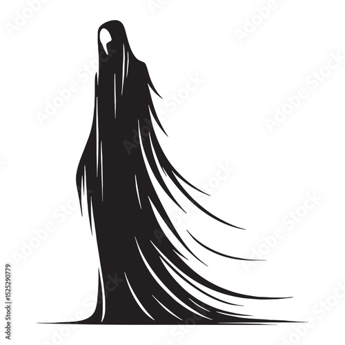 Ethereal Wraith beast shape illustration - wraith silhouette - wraith vector - silhouette of wraith - apparition form art
