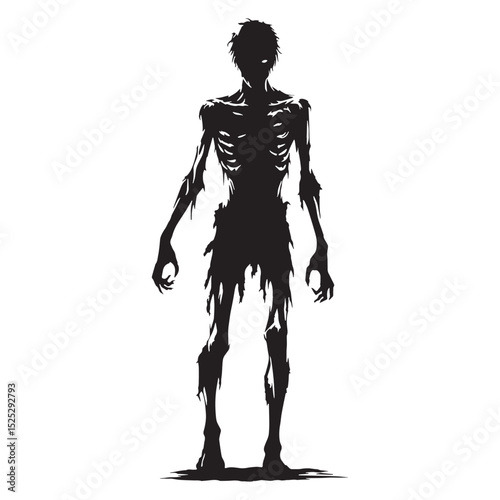 Vector Zombie reanimated being concept image - zombie silhouette - zombie vector - silhouette of zombie - flesh eater symbol
