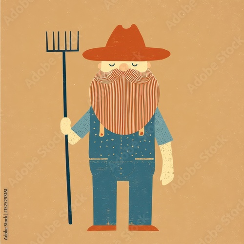 A stylized illustration of a farmer.