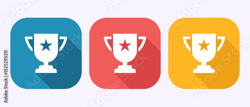 Award icon design illustration, Winning icon, Champion sign symbol in shadow button design