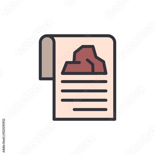 Illustration Of A Rock Formation Report On Transparent Background