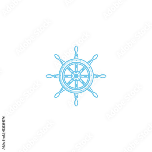 Isolated blue ship wheel vector illustration nautical maritime theme design