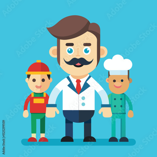 Vector Cartoon Characters of Different Professions