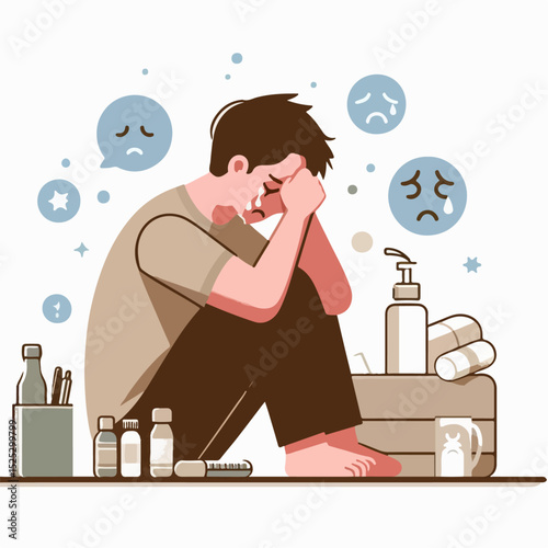 illustration of someone crying 