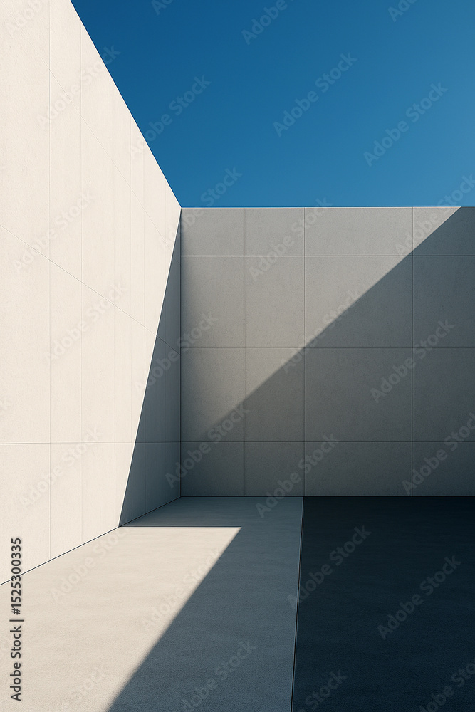 Fototapeta premium Modern Architectural Design Clean Lines, Light, and Shadow interplay in Concrete Structure