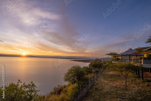 Sunset View from Lakeside Safari Tent
