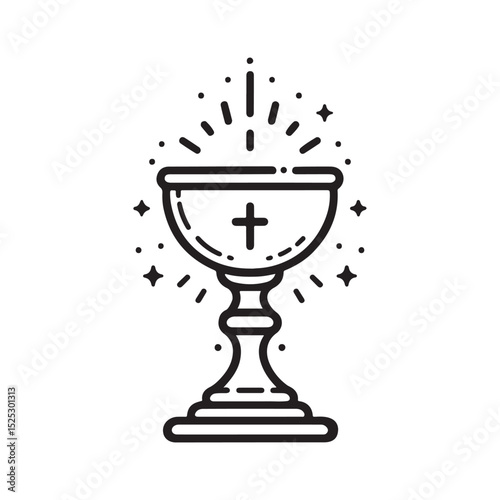Line art of Holy Grail icon vector