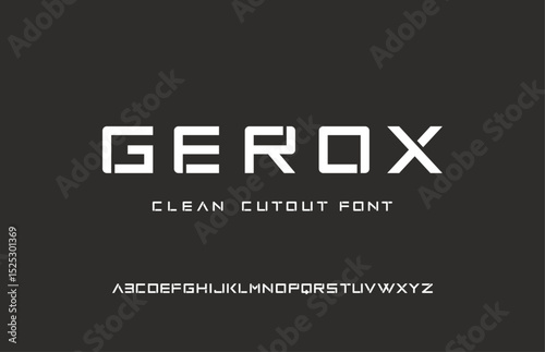 GEROX, Minimal Alphabet Tech font, typography font logos fashion vector illustration