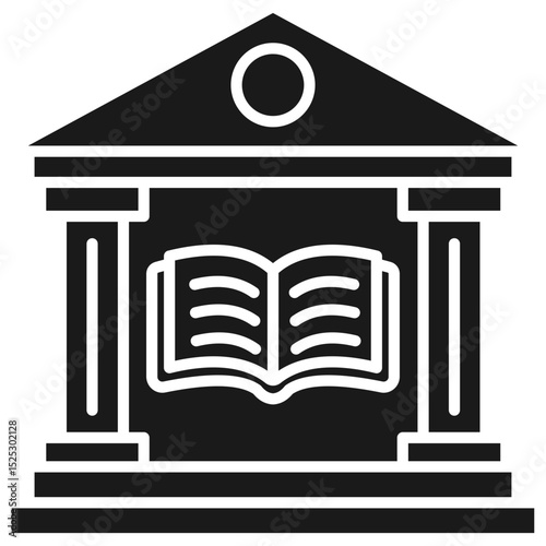 Book Building Glyph Icon