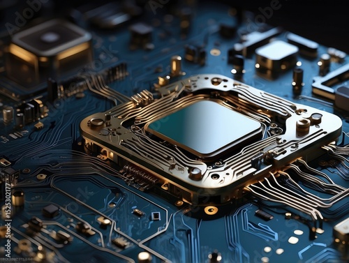 Glowing Fiber Optics Illuminating a Printed Circuit Board