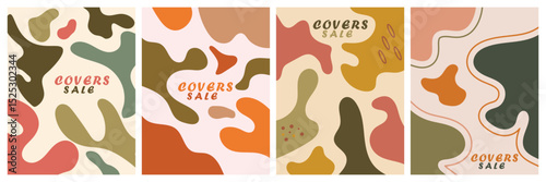 Modern plant elements and minimalist shapes in bright, juicy templates for posters, ads, branding, covers, and label designs