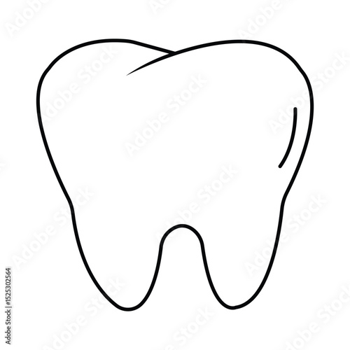 A minimalistic outline icon of a tooth dental Ideal for medical, healthcare, and dentistry-related designs
