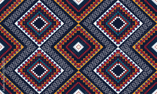 Navajo tribal black vector seamless pattern. Native American ornament. Ethnic South Western decor style. Boho geometric ornament. seamless pattern. blanket, rug. Woven carpet illustration