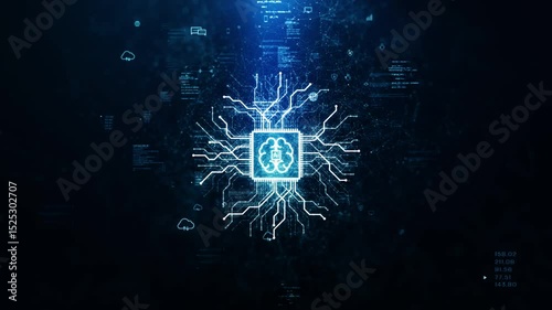Artificial Intelligence System Driven by Big Data Analytics via a connected digital network, representing intelligent automation, cloud infrastructure, and advanced data systems.
