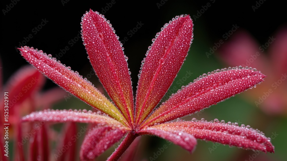 Petal Close-Up Highlighting Dew Beads Petal Close-Up Highlighting Dew Beads