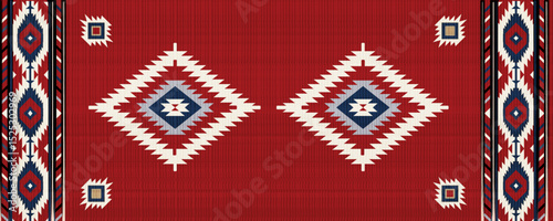 Navajo tribal black vector seamless pattern. Native American ornament. Ethnic South Western decor style. Boho geometric ornament. seamless pattern. blanket, rug. Woven carpet illustration