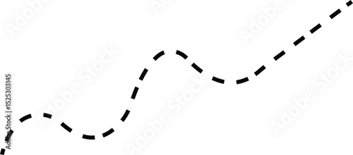 Line icon. Dotted path and location pin. Route location two pin sign and dotted line. Travel vector isolated on transparent background. line curve simple direction shape symbol