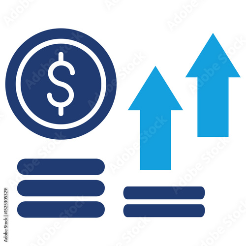 Profit Flat Blue Icon