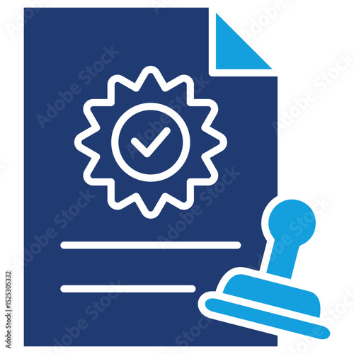 Regulatory Approval Flat Blue Icon
