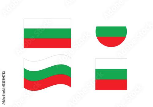 Flag icons of Bulgaria. Bulgaria Official National Flag. Flat Digital Vector Illustration of   Bulgaria Flag and National Emblem. Rectangular   Bulgaria Flag Icon – Standard Size and Colors.

