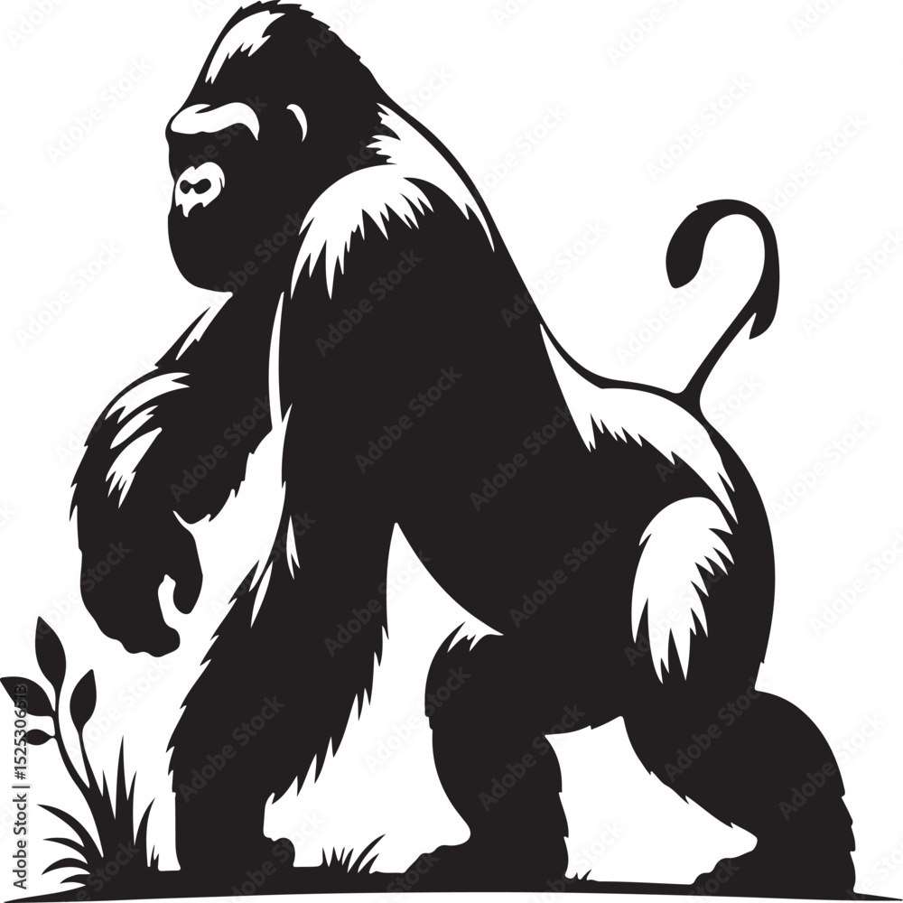 Fototapeta premium gorila vector sihouette