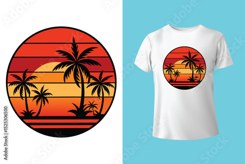 Vibrant sunset ocean t shirt sunset beach design warm golden hues calm sea on transparent background