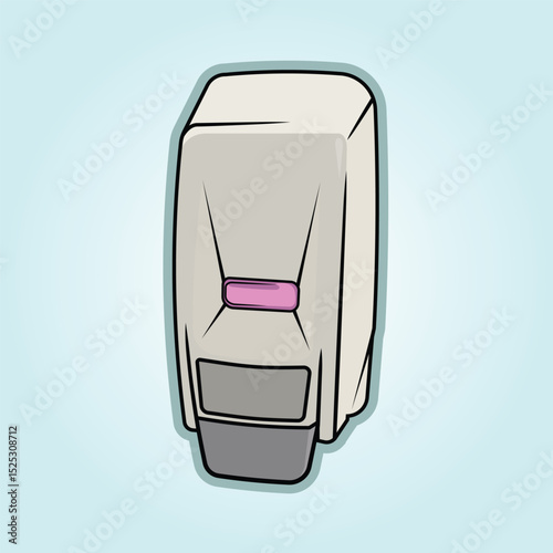 Simple wall mounted soap dispenser vector graphic