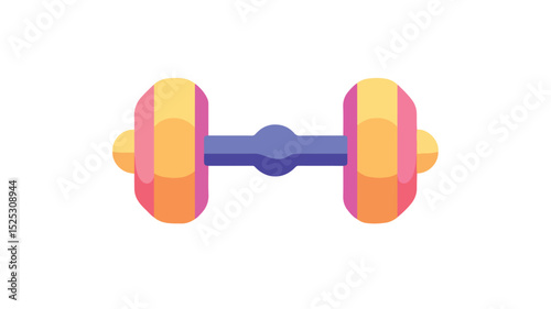 Sleek Dumbbell Icon in Flat Design Vector for Fitness Graphics