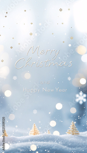 A light blue Christmas card with 