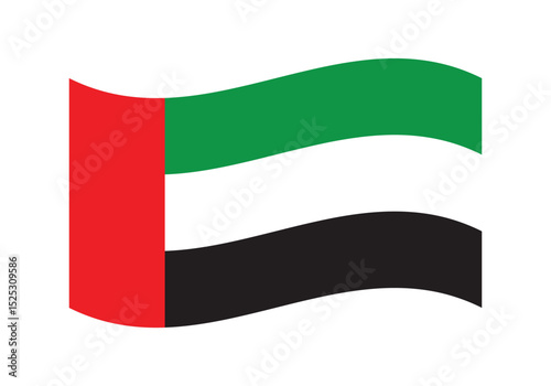 Waving United Arab Emirates Flag – National Flag of United Arab Emirates in Vector Illustration Style. Flag icon of United Arab Emirates.