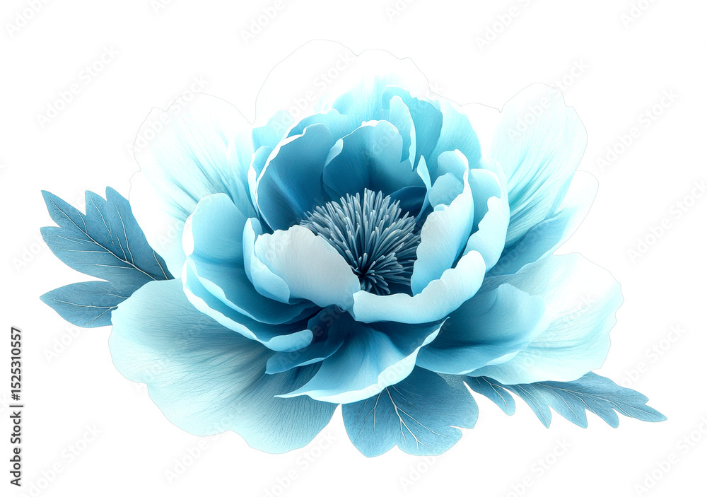 Obraz premium Elegant blue flower nature close-up view serenity isolated on transparent background