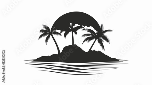 Wallpaper Mural Exotic Island Vector Icon for Tropical Vacation Travel Brochures and Websites Torontodigital.ca