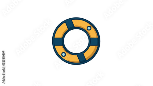 Lifebuoy Vector Illustration for Safety and Protection in Isolated Background